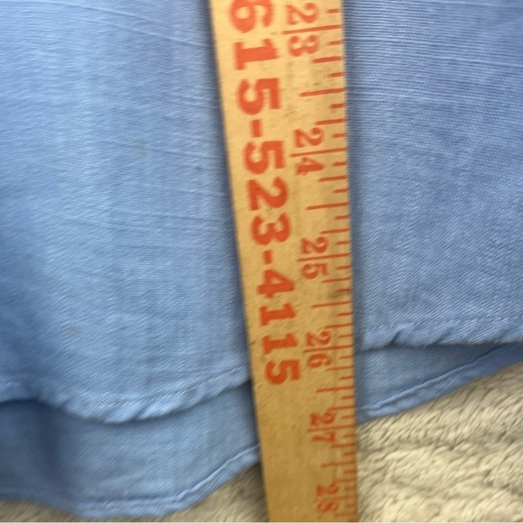 D. LAND Blue Pop Over Shirt Parsons Collar - Picture 11 of 11